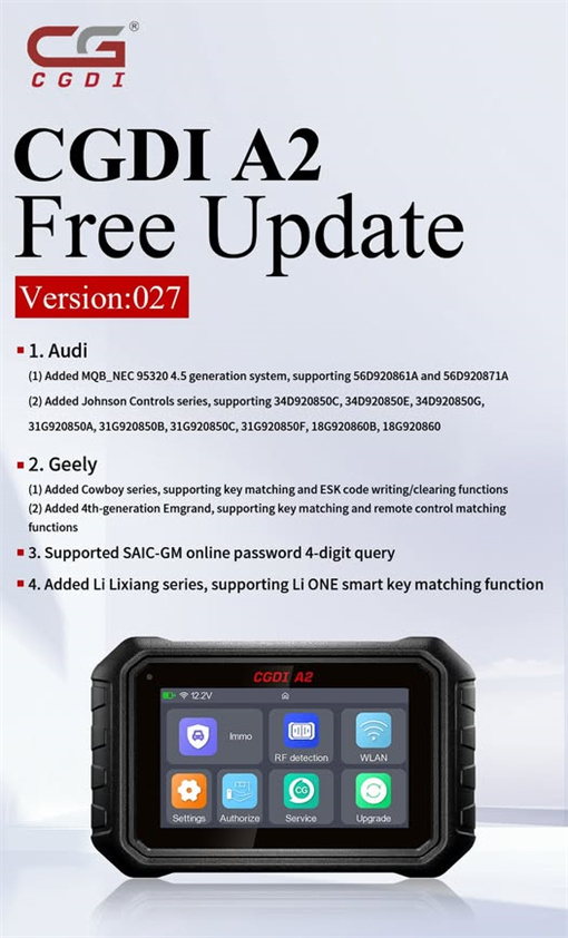 CGDI A2 Update Audi MQB NEC 95320 4.5 Generation