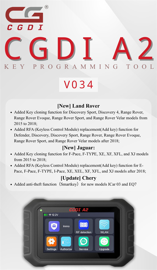 CGDI A2 Software V034 Update